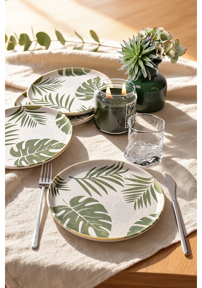 Keramika Forest Nordic Pasta Tabağı 22 Cm 4 Adet 22728 Çok Renkli