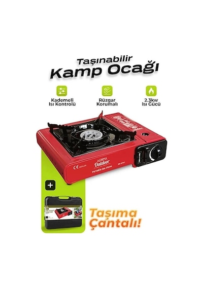 Portatif Kamp Ocağı 2.3kw Taşınabilir Tekli Gazlı Ocak Rüzgar Geçirmez Evimdeyokyok Çok Renkli