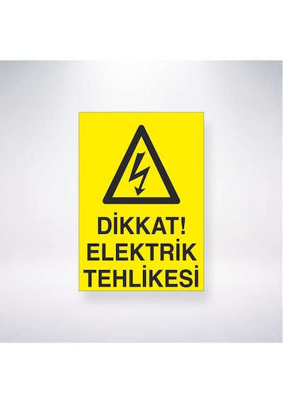 Dikkat Elektrik Tehlikesi 21x28 Arkası Yapışkanlı Sticker