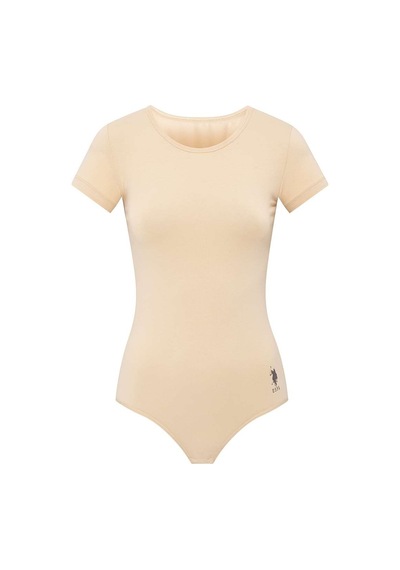 U.S. Polo Assn. Kadın Ten Kısa Kollu Çıtçıtlı Body 66286