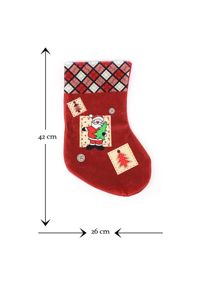 Noel Baba Dekoratif Yılbaşı Süs Çorap 42 26 Cm