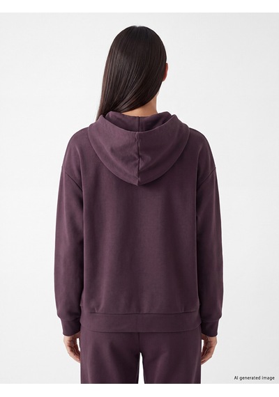 Lcw Everyday Mürdüm Soft Touch Oversize Kadın Fermuarlı Sweatshirt