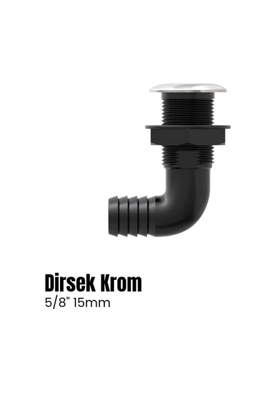 Seaflo Krom Flanşlı Sintine Rekoru Depo Çıkışı Dirsekli 5/8" - 15mm-1839