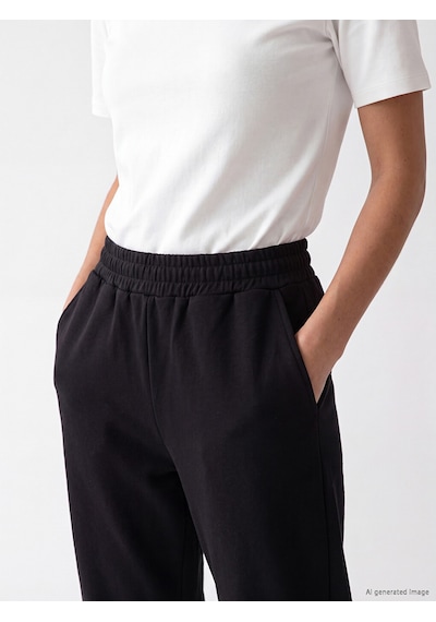 LC Waikiki Lc Waıkıkı Siyah Beli Lastikli Kadın Jogger Eşofman Altı
