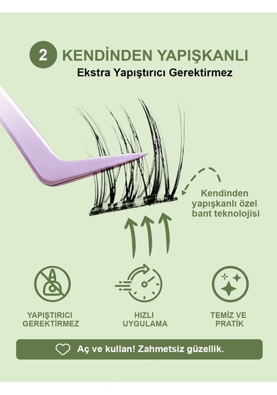 Kp1451 - Kendinden Yapışkanlı Takma Kirpik Siyah