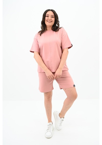 Kadın Büyük Beden Kol Detaylı Şortlu Takım 8101-24 001
