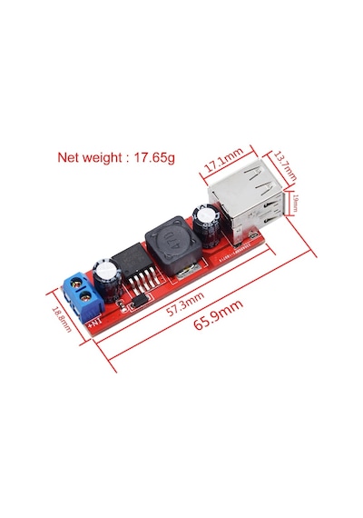 LM2596 Çift USB Çıkışlı Voltaj Düşürücü Regülatör - 5V-3A