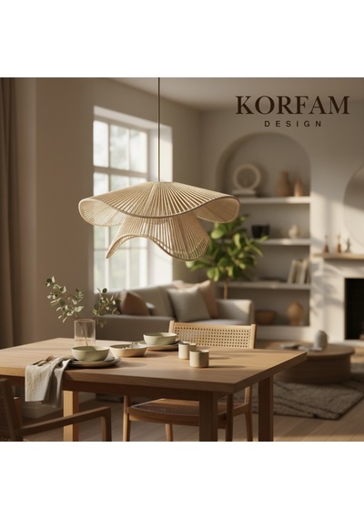 Breeze Avize - Krem Makrome El Yapımı Bohem Asimetrik Şekilli Rustik Avize Çok Renkli