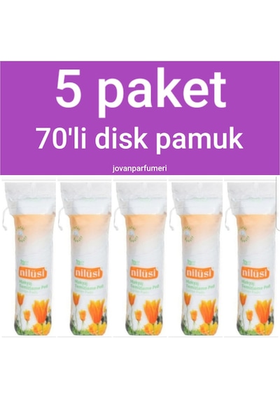 İpek Nilüsi Makyaj Pamuğu Disk Temizleme Pedi 5 x 70'li İpek Nilüsi Makyaj Pamuğu Disk Temizleme Pedi 5 x 70'li