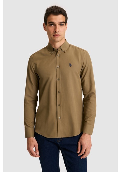 U.s. Polo Assn. Erkek Haki Gömlek Basic 50324708-vr027
