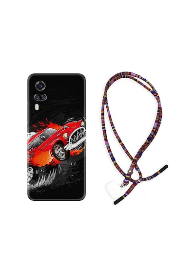 Vivo Y51 Kılıf Rasta Boyun Askılı Fire Car 1606