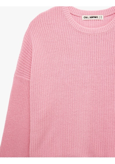 Koton Uzun Kollu Bisiklet Yaka Basic Triko Kazak Pembe 7wal90026ht Gül