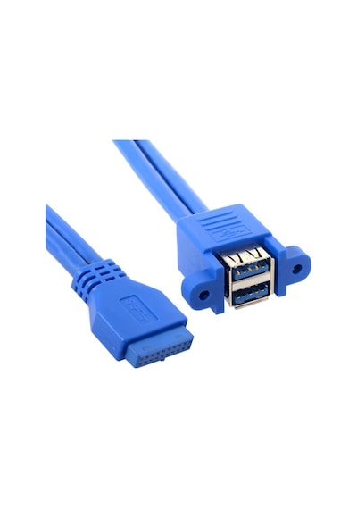 Alfais 4993 Usb 3.0 19 20 Pin Dişi To 2X Anakart Panel Tipi Kablo