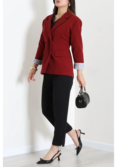 Modi Blazer Ceket Bordo - 8797.179. Açık Bordo