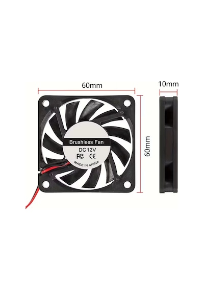Dc 12v Fan 60x60mm 6010 6x6cm 3500rpm Soğutucu Kuluçka Ekran Kartı Cooler Peltier Printer Pc Cpu