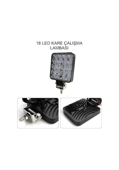 4 Adet 16 Ledli Çalışma Ve Sis Lambası 48watt 12 Volt
