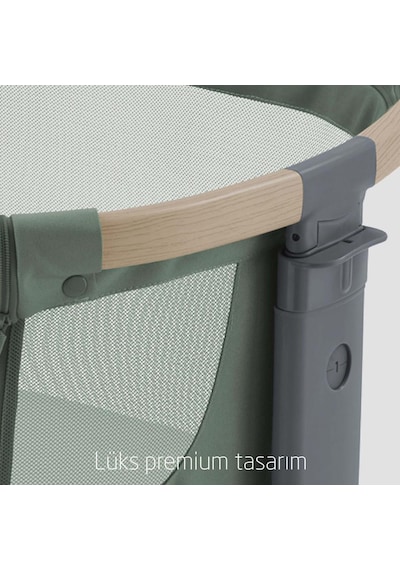 Maxi-Cosi Iora Air Sallanabilen Ahşap Görünümlü Anne Yanı Beşik Beyond Green
