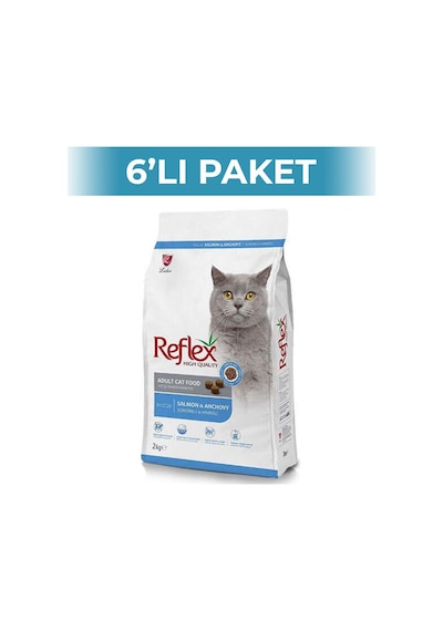 Reflex Somonlu Ve Hamsili Yetişkin Kedi Maması 2 Kg 6 Adet