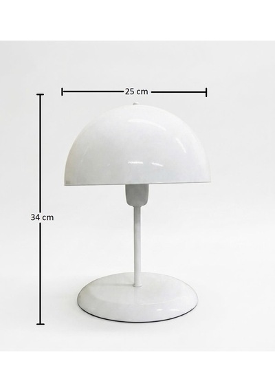 Solo Mantar Tasarım Beyaz Abajur 25 Cm