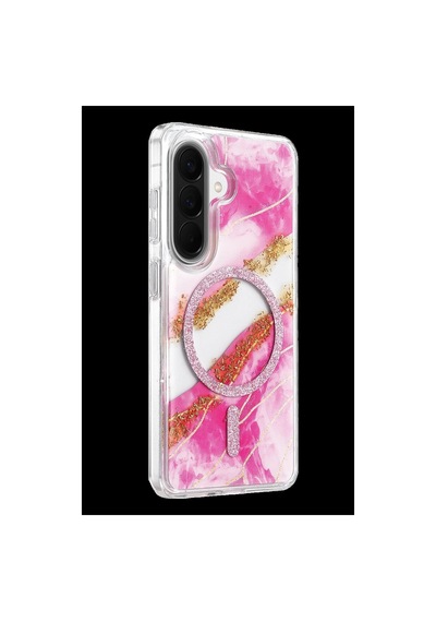 Onegif Samsung Galaxy A56 Lotus Simli Magsafe Kapak - Pembe