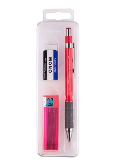 Tombow Sh-300 Grip 0,7 Mm Turuncu Uç Silgi Kalem Seti