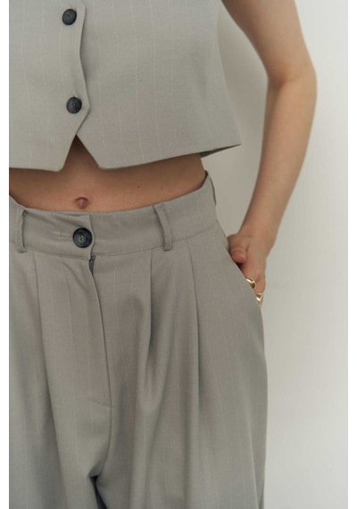 Mai Collection Mai Studios Co. Polly Gri Üçlü Ceket Takım Gri
