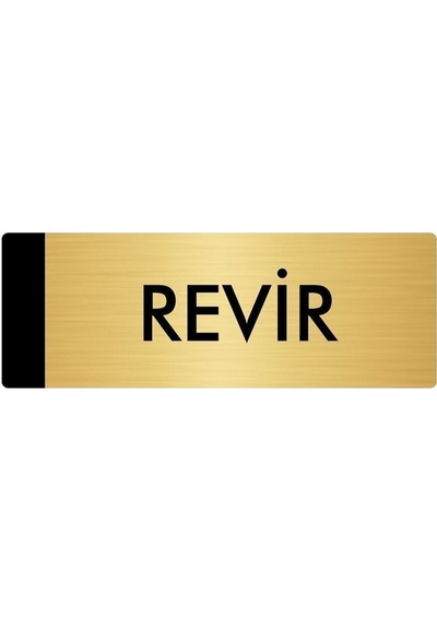 Metal Yönlendirme Levhası, Departman Kapı Isimliği Revir 5x20 Cm Altın Renk