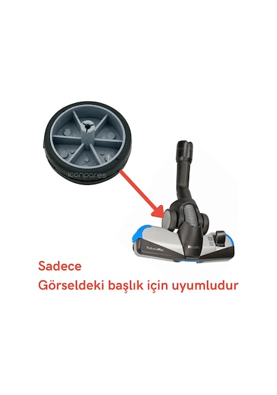 Philips İle Uyumlu Fc 9195 Süpürge Triactive Emici Başlık Tekerleği - Gri