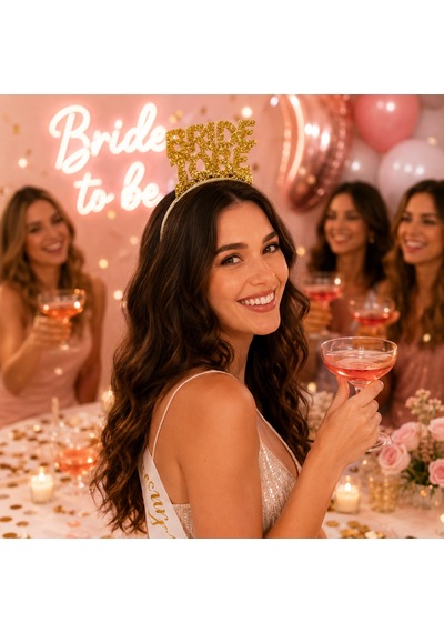 Bride To Be Altın Eva Taç Bekarlığa Veda Simli Parti Aksesuarı Diğer