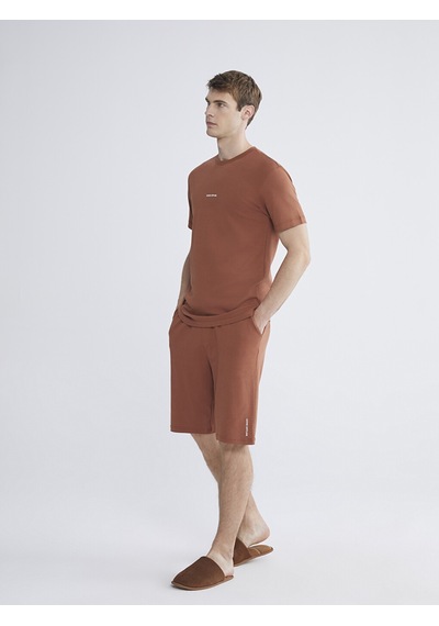Lc Waikiki Lc Waıkıkı Kahverengi Standart Kalıp Erkek Pijama Alt Şort