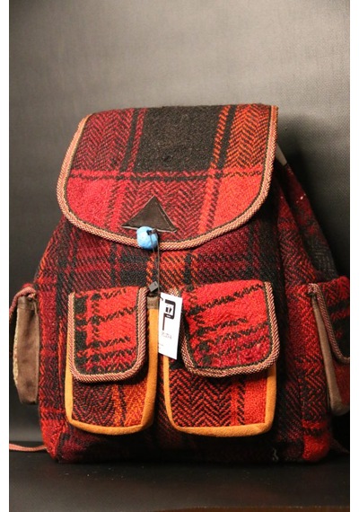 Pujiva Etnik 4cep Sırt Normal Dokuma Kilim Sırt Çanta En:35/boy:40 Cm Çok Renkli