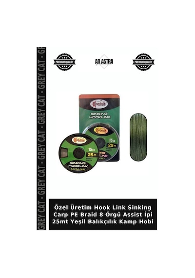 Özel Üretim Hook Link Sinking Carp Pe Braid 8 Örgü Assist İpi 25mt Yeşil Balıkçılık Kamp Hobi 0.15 Lbs