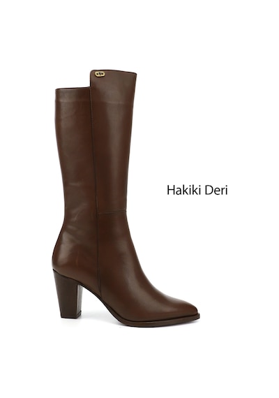 Gönderi(R) Gönderir Kadın Kahve Antik Sivri Burun Kalın Topuklu Hakiki Deri Çizme Gkzc13447530 Kahverengi