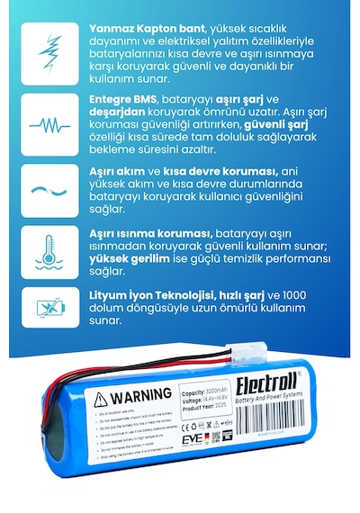 Arçelik Imperium Robo Rs 3221 Uyumlu Batarya 3200mah Pil
