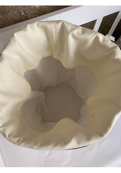 Hs Hometex Tavşan Nakışlı Bez Kirli & Oyuncak Sepeti Krem