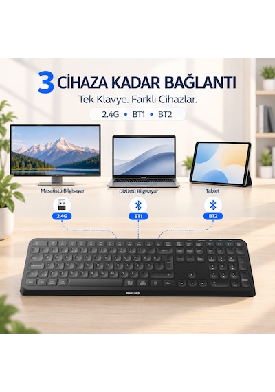 Philips SPK6407 Kablosuz Türkçe Q Klavye