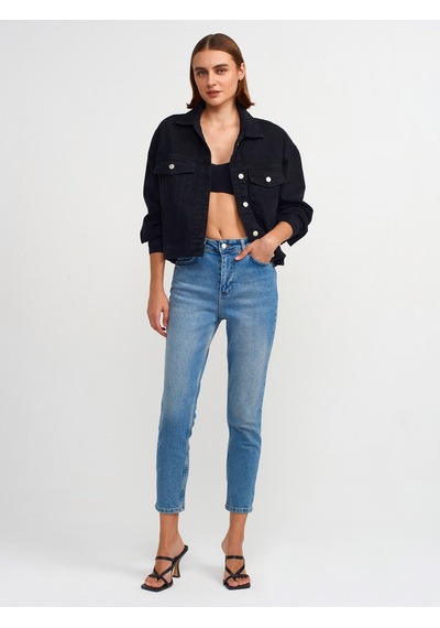 Dilvin Comfort Likra Denim Mom Pantolon Tint