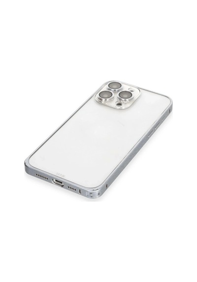 Joko Apple Uyumlu iPhone 15 Pro Metal Bumper Mat Kapak - Gri Çok Renkli
