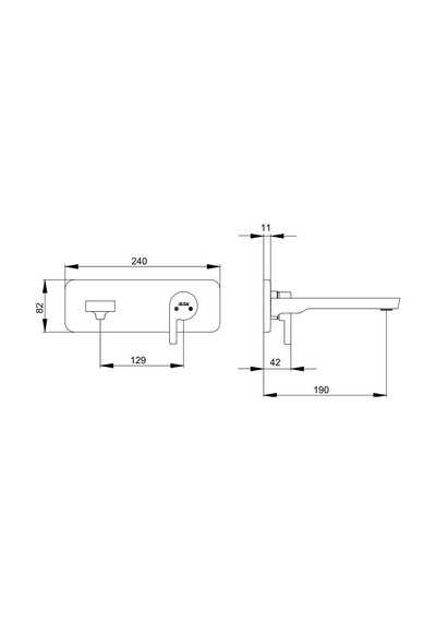 E.c.a. İcon Ankastre Lavabo Bataryası Sıva Üstü Tek Rozet - 102167601h-k Krom