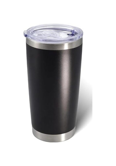 Çift Katmanlı Paslanmaz Çelik Pipet Girişli 600ml Sıcak Soğuk Tutan Bardak Termos Mug - Fc1142 Siyah Genel