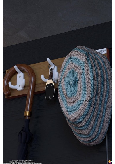 Arı 9 Kancalı Hol Askısı 3'lü Set 46,4x9,6 Cm - Şık Tasarım, Çok Amaçlı Düzenleyici Ve Yer Tasarrufu 50 Cm
