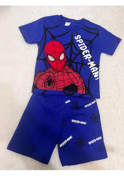 Erkek Çocuk Alt Ve Üst Baskılı 2'li Takım Mavi