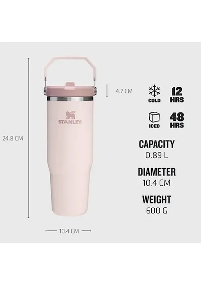 Stanley The Iceflow Flip Straw 2.0 Tumbler 0.89l 30oz Unisex Pembe Termos Pembe