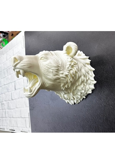 Krem Ayı Figürü Duvar Süsü Asılabilir Hediyelik Dekoratif 25x19 Cm