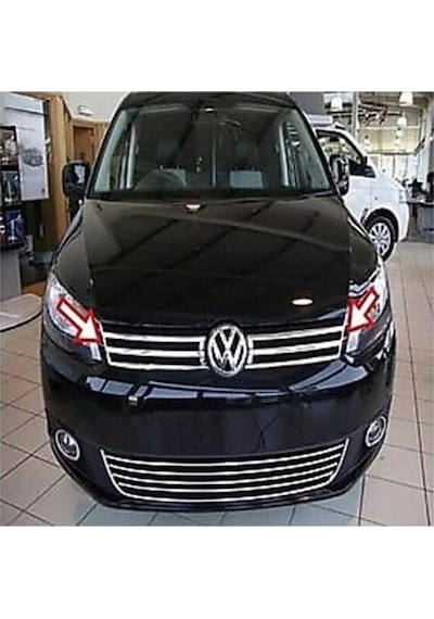 Vw Caddy 2010-2014 Model Arası Krom Ön Panjur 2 Parça Paslanmaz Çelik