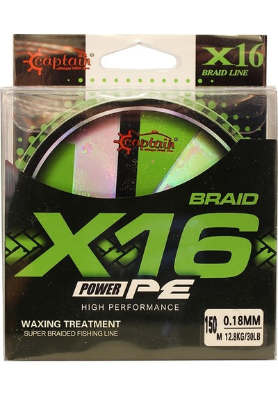 Captain X16 Power Pe 16 Örgü Spin İp Misina 150mt Light Green
