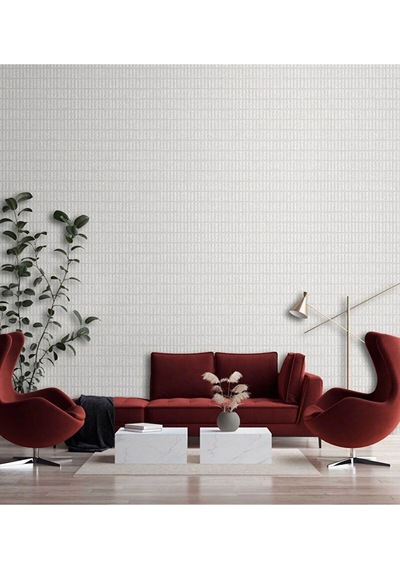 Adawall Muse Koleksiyonu- 25102-1 Beyaz Dokulu Silinebilir Nonwoven Vinil Duvar Kağıdı 1.06x15.6m, 16.5m²