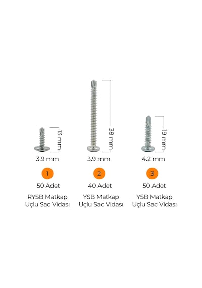 Toko Hobi-3 Matkap Uçlu Akıllı Vida Seti 435 Parça 14 Çeşit