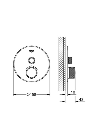 Grohe Grohtherm Smartcontrol Tek Valfli Ankastre Termostatik Duş Bataryası - 29118000 krom