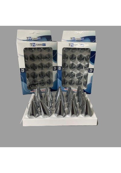 19mm Sivri Krom Bijon Kapağı 20'li Set